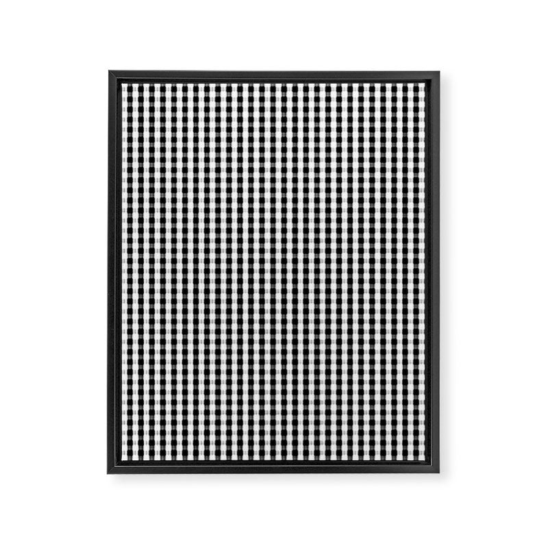 Classic Small Black & White Gingham Check Pattern Framed Canvas Print Gallery Image 8