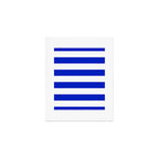 Cobalt Blue and White Wide Cabana Tent Stripe Art Print Gallery Image 1