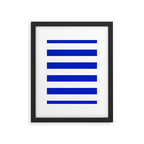 Cobalt Blue and White Wide Cabana Tent Stripe Framed Art Print Gallery Image 6