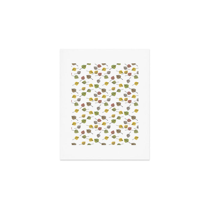 Colorado Aspen Tree Leaves Hand-painted Watercolors in Golden Autumn Shades on Clear Art Print Gallery Image 1