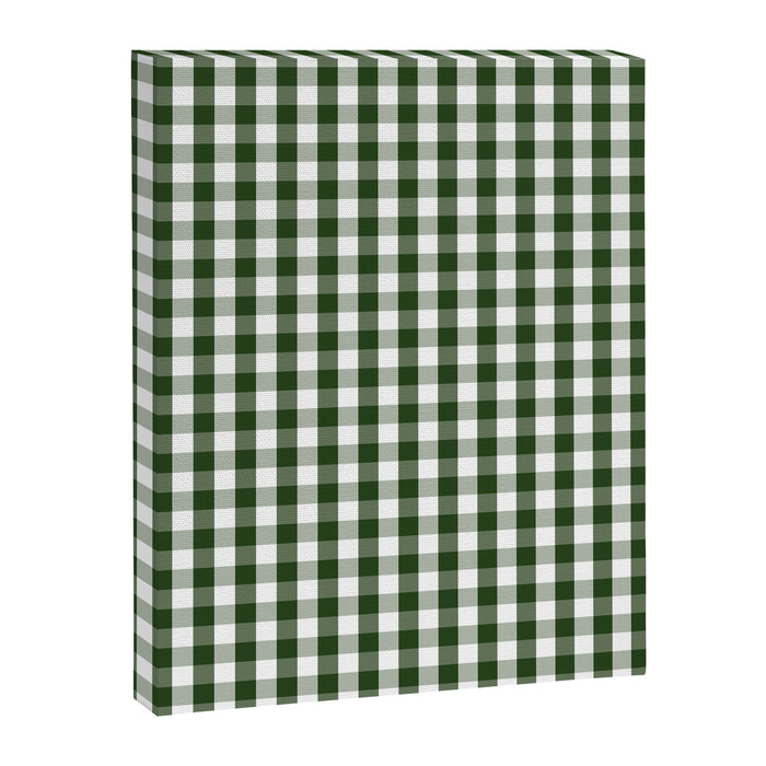 Dark Forest Green and White Gingham Check Canvas Print Gallery Image 1