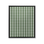 Dark Forest Green and White Gingham Check Framed Canvas Print Gallery Image 8