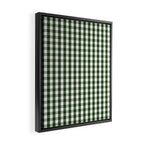 Dark Forest Green and White Gingham Check Framed Canvas Print Gallery Image 2