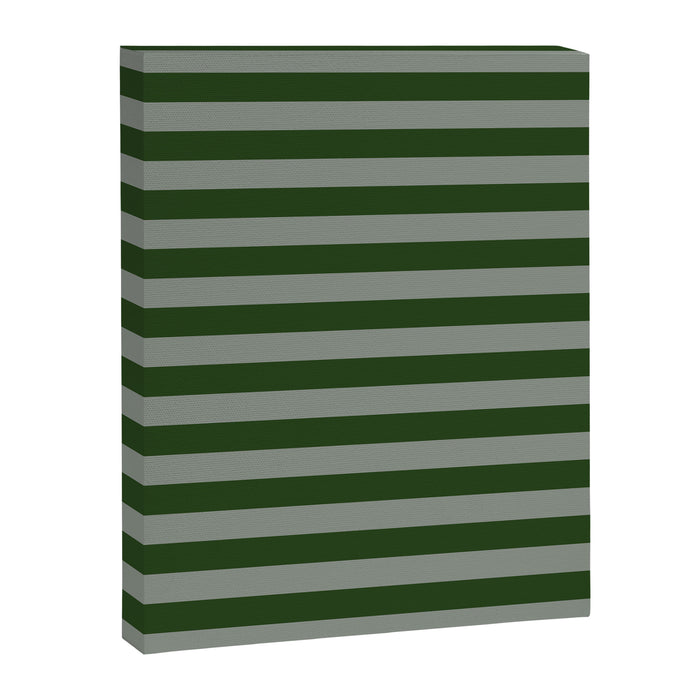 Dark Forest Green Summer Cabana Beach Picnic Stripes Canvas Print Gallery Image 1
