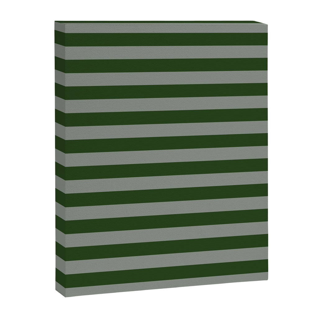 Dark Forest Green Summer Cabana Beach Picnic Stripes Canvas Print Gallery Image 8