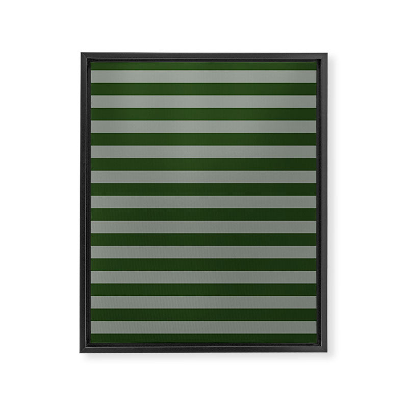 Dark Forest Green Summer Cabana Beach Picnic Stripes Framed Canvas Print Gallery Image 8