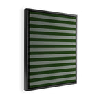 Dark Forest Green Summer Cabana Beach Picnic Stripes Framed Canvas Print Gallery Image 2