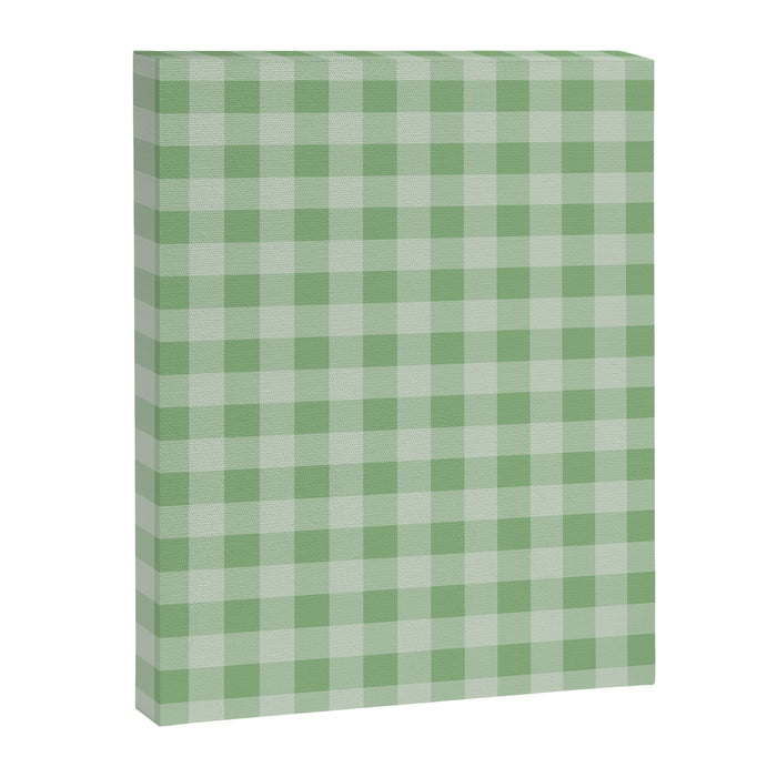 Dark Sea Green Summer Cabana Beach Picnic Gingham Check Canvas Print Gallery Image 1