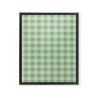 Dark Sea Green Summer Cabana Beach Picnic Gingham Check Framed Canvas Print Gallery Image 8