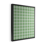 Dark Sea Green Summer Cabana Beach Picnic Gingham Check Framed Canvas Print Gallery Image 2