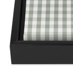 Desert Sage Grey Green and White Gingham Check Framed Canvas Print Gallery Image 3