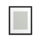 Desert Sage Grey Green and White Gingham Check Framed Art Print Gallery Image 6