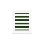 Large Dark Forest Green and White Cabana Tent Stripes Art Print Gallery Image 1