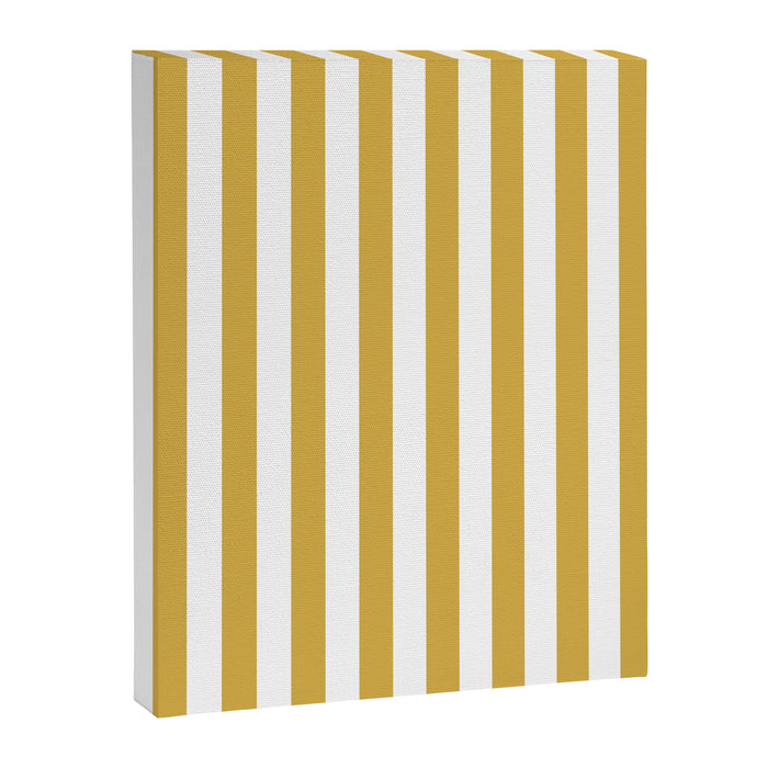 Large Mustard Yellow and White Cabana Tent Stripe Canvas Print Gallery Image 1