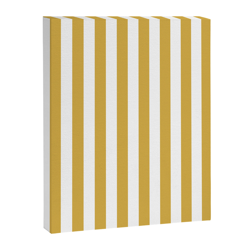Large Mustard Yellow and White Cabana Tent Stripe Canvas Print Gallery Image 8