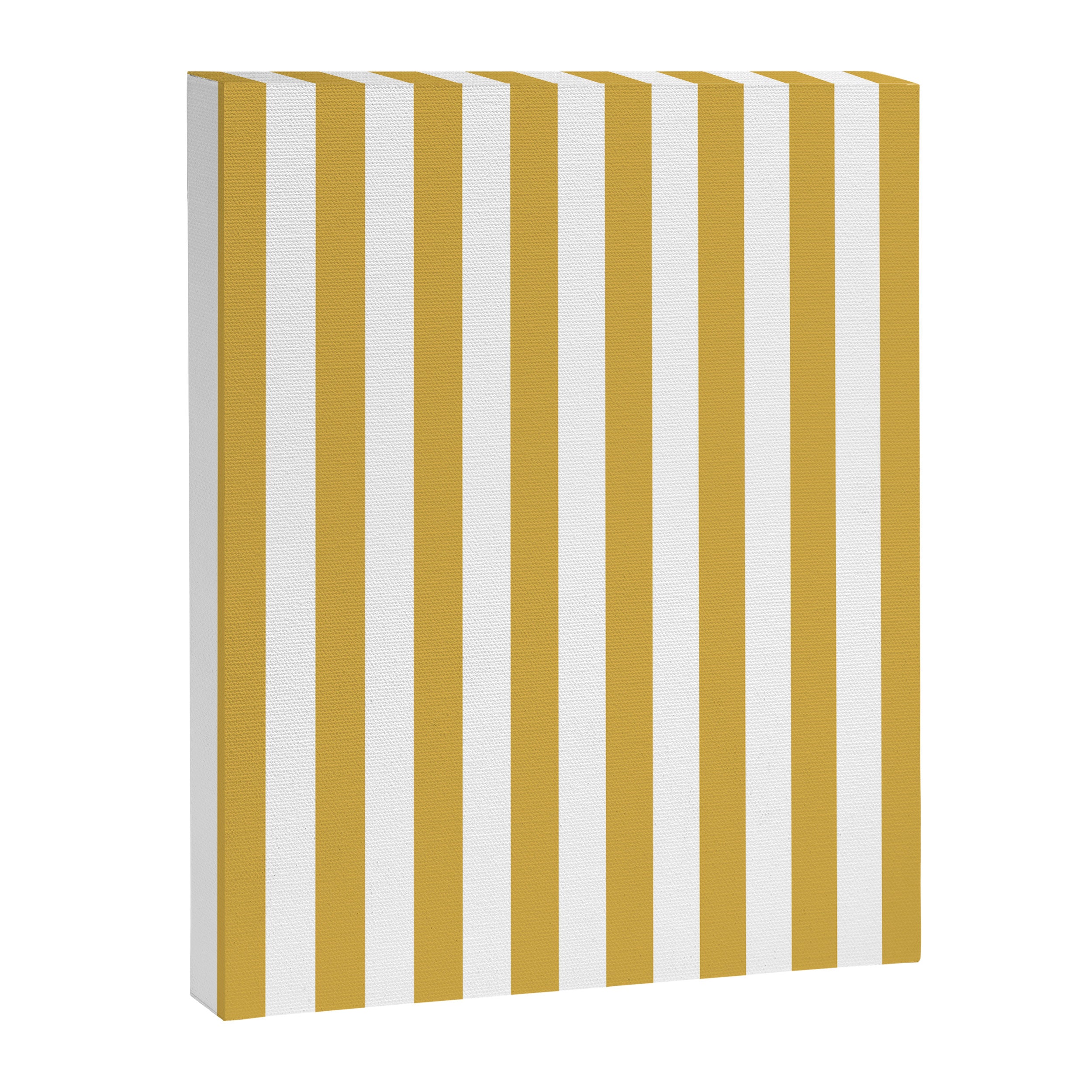 Large Mustard Yellow and White Cabana Tent Stripe Canvas Print Gallery Image 8