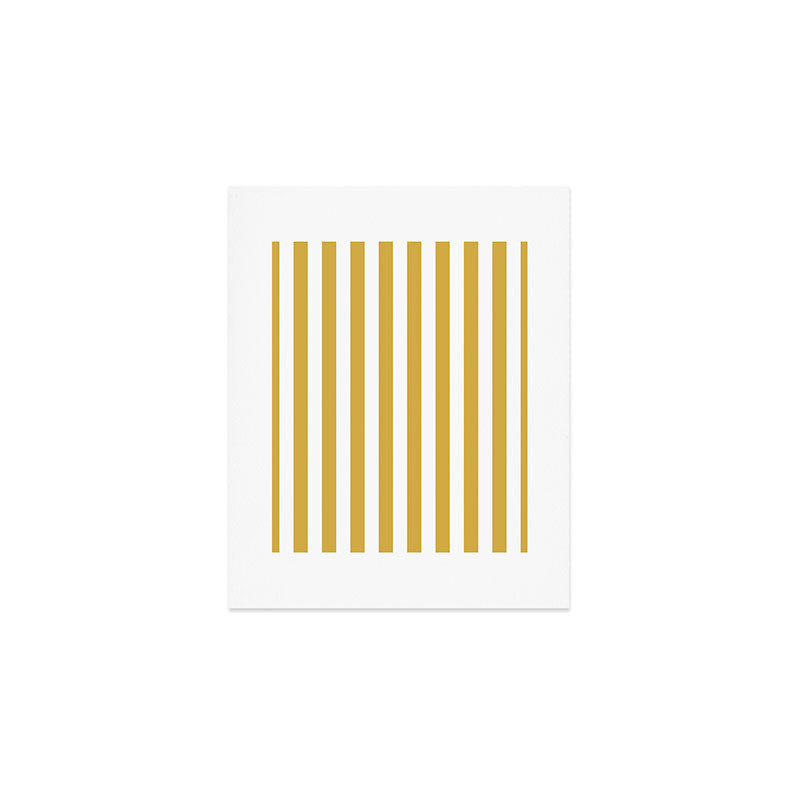 Large Mustard Yellow and White Cabana Tent Stripe Art Print Gallery Image 1