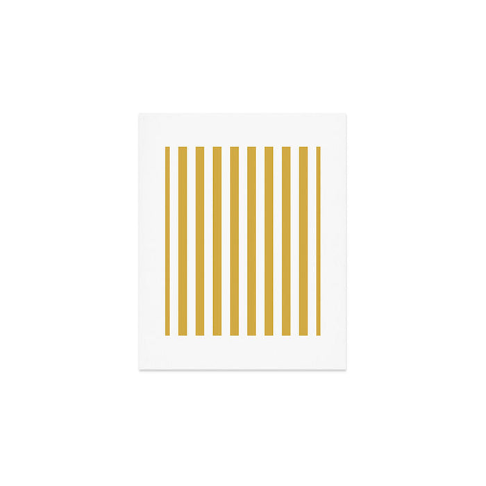 Large Mustard Yellow and White Cabana Tent Stripe Art Print Gallery Image 1