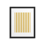 Large Mustard Yellow and White Cabana Tent Stripe Framed Art Print Gallery Image 6