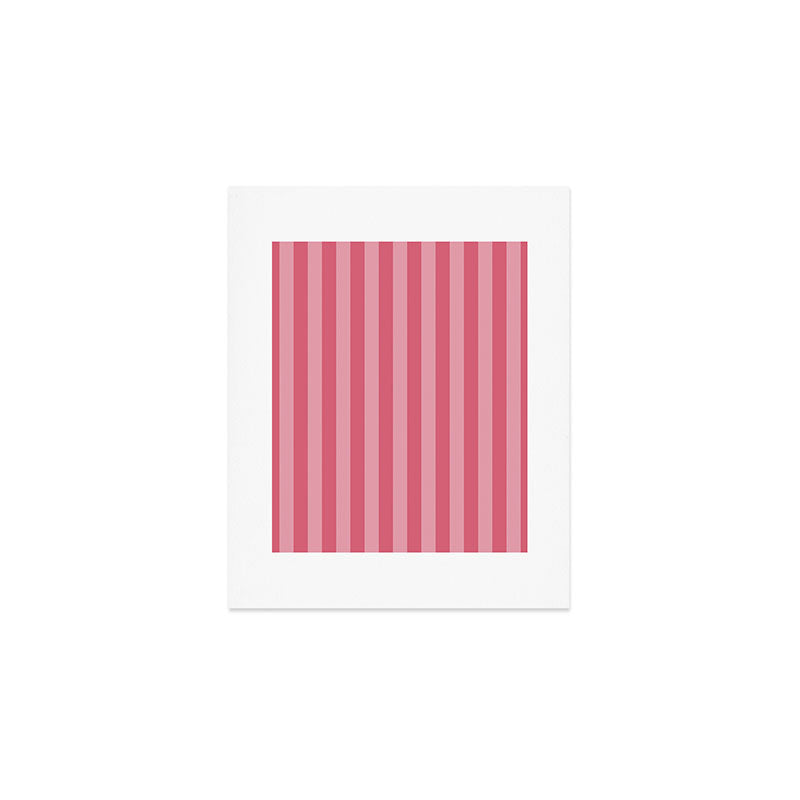 Large Nantucket Red Cabana Tent Stripes Art Print Gallery Image 1