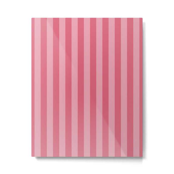 Large Nantucket Red Cabana Tent Stripes Metal Print Gallery Image 1