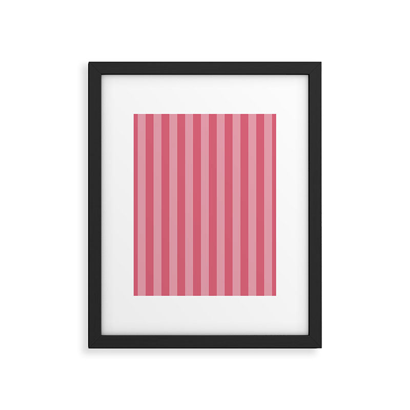 Large Nantucket Red Cabana Tent Stripes Framed Art Print Gallery Image 6