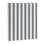 Large Smoke Grey and White Vertical Cabana Tent Stripes Canvas Print Gallery Image 8