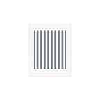 Large Smoke Grey and White Vertical Cabana Tent Stripes Art Print Gallery Image 1