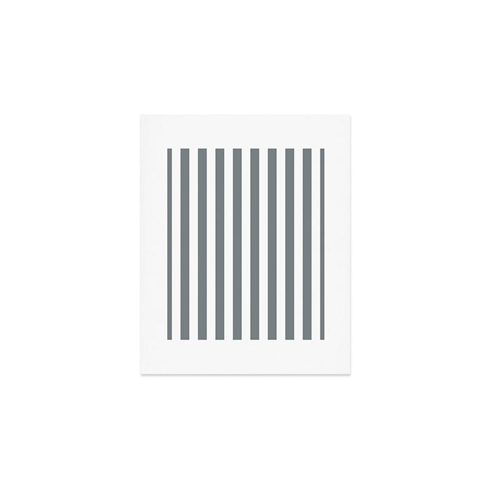 Large Smoke Grey and White Vertical Cabana Tent Stripes Art Print Gallery Image 1