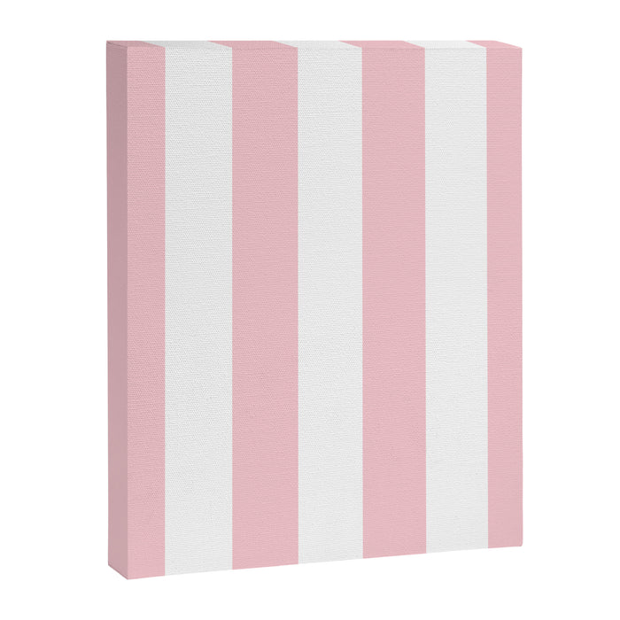 Large White and Light Millennial Pink Pastel Circus Tent Stripe Canvas Print Gallery Image 1