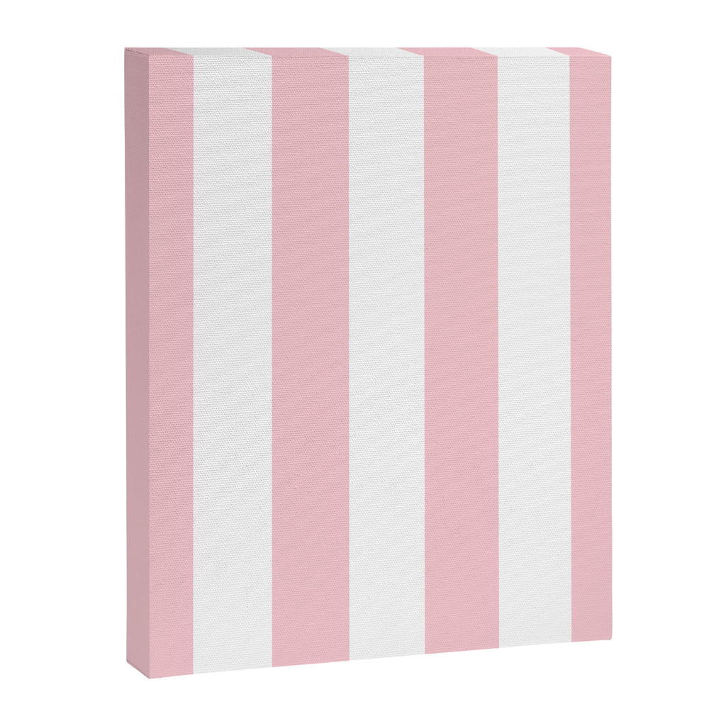 Large White and Light Millennial Pink Pastel Circus Tent Stripe Canvas Print Gallery Image 8