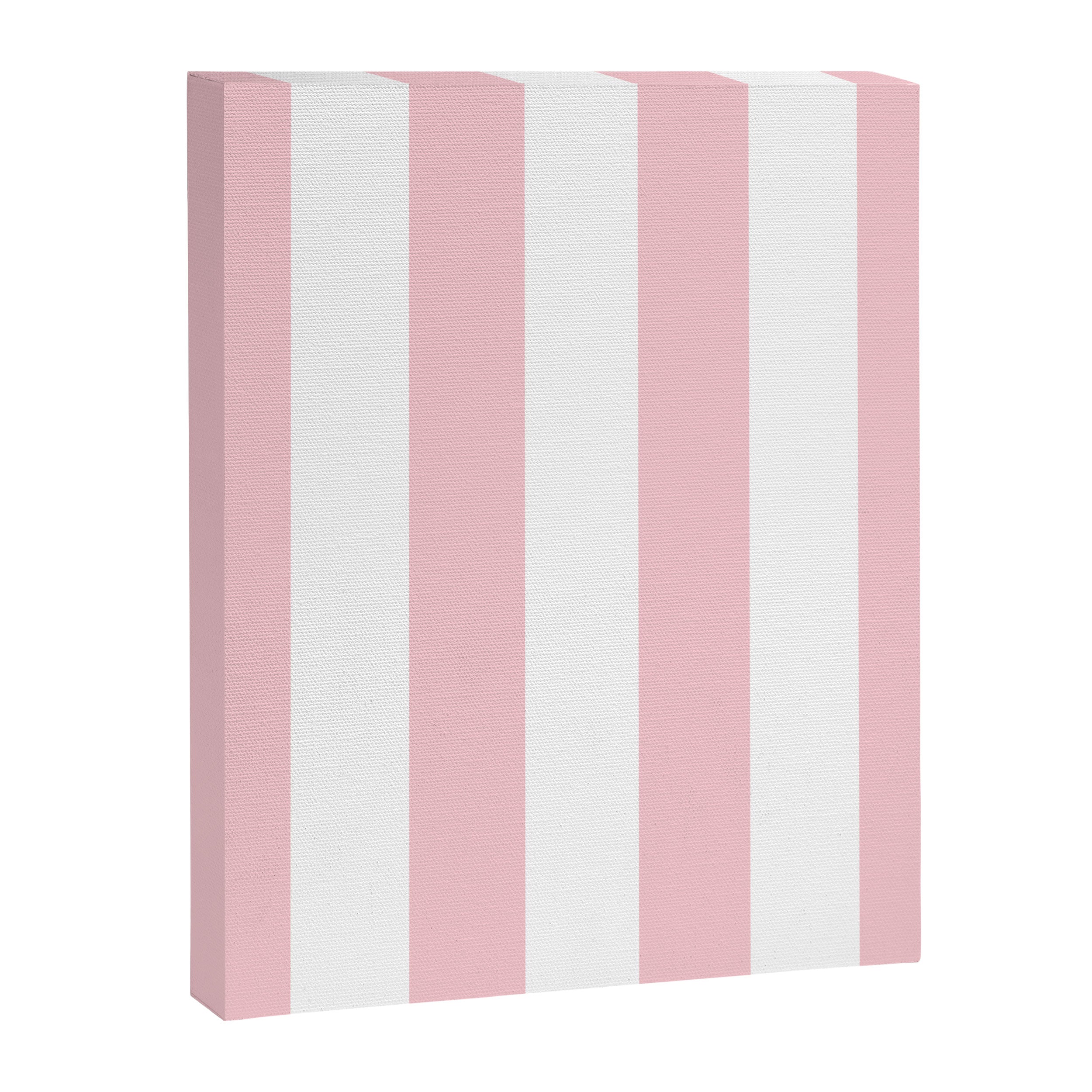 Large White and Light Millennial Pink Pastel Circus Tent Stripe Canvas Print Gallery Image 8