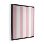 Large White and Light Millennial Pink Pastel Circus Tent Stripe Framed Canvas Print Gallery Image 2