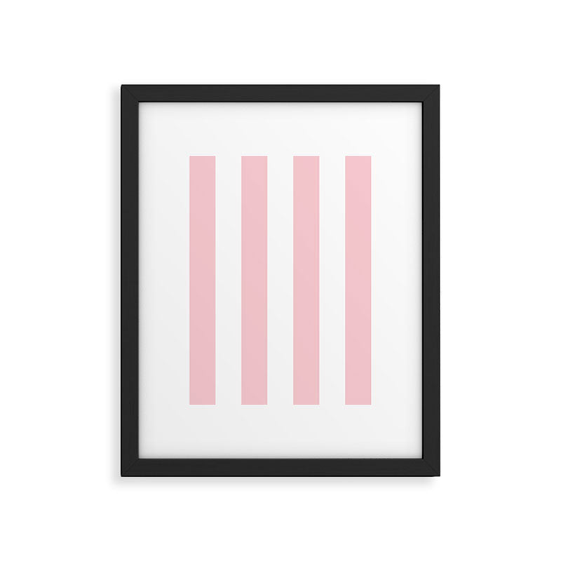 Large White and Light Millennial Pink Pastel Circus Tent Stripe Framed Art Print Gallery Image 6
