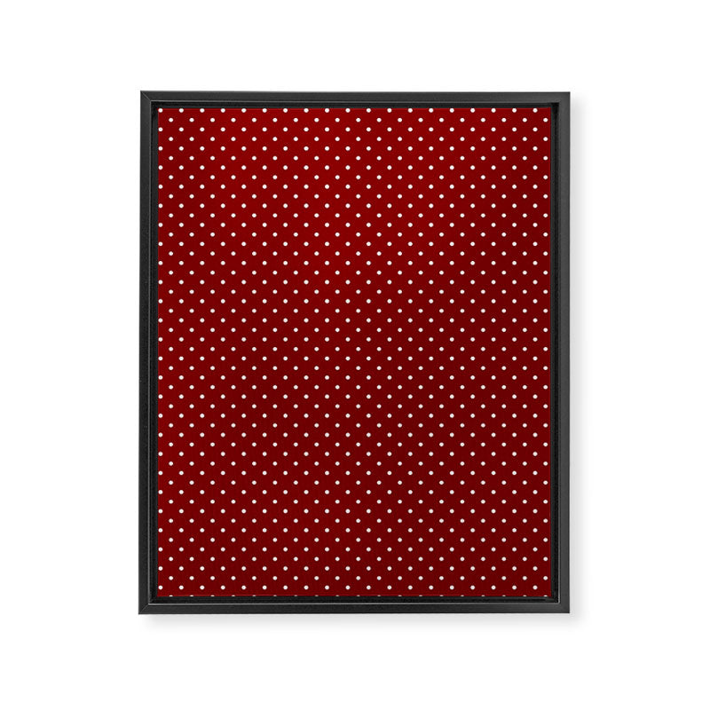Large White Polka Dots On Dark Christmas Candy Apple Red Framed Canvas Print Gallery Image 8