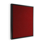 Large White Polka Dots On Dark Christmas Candy Apple Red Framed Canvas Print Gallery Image 2