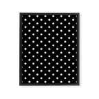 Licorice Black with White Polka Dots Framed Canvas Print Gallery Image 8