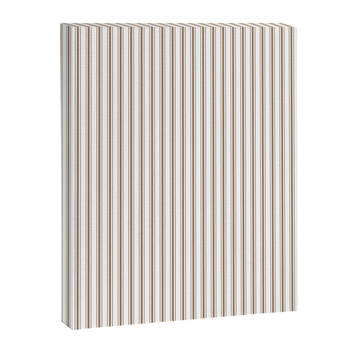Mattress Ticking Narrow Striped Pattern in Dark Brown and White Canvas Print Gallery Image 1