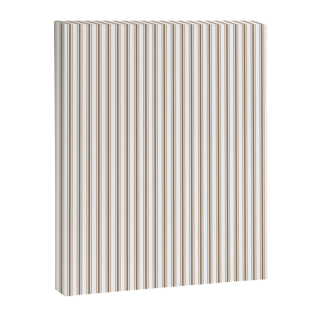 Mattress Ticking Narrow Striped Pattern in Dark Brown and White Canvas Print Gallery Image 8