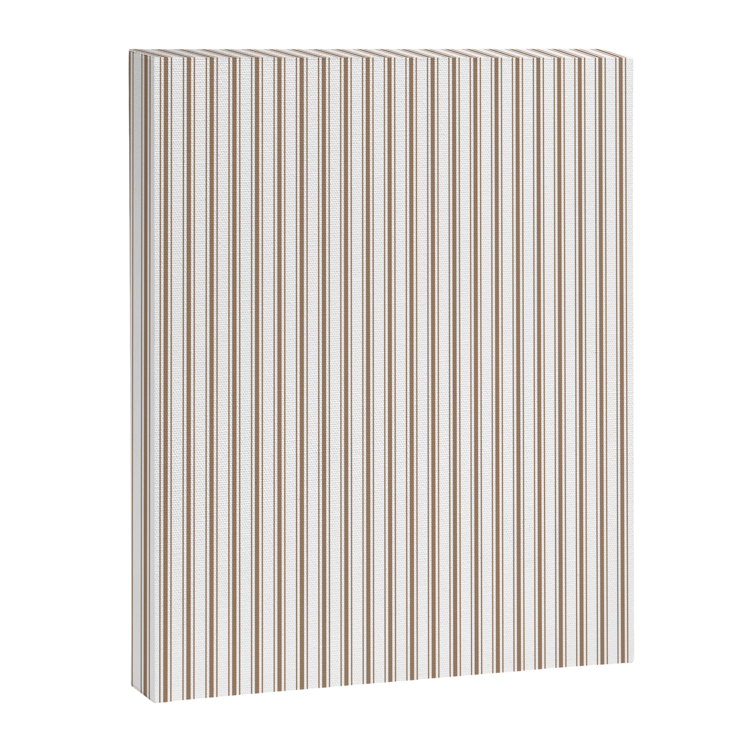 Mattress Ticking Narrow Striped Pattern in Dark Brown and White Canvas Print Gallery Image 8