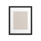 Mattress Ticking Narrow Striped Pattern in Dark Brown and White Framed Art Print Gallery Image 6