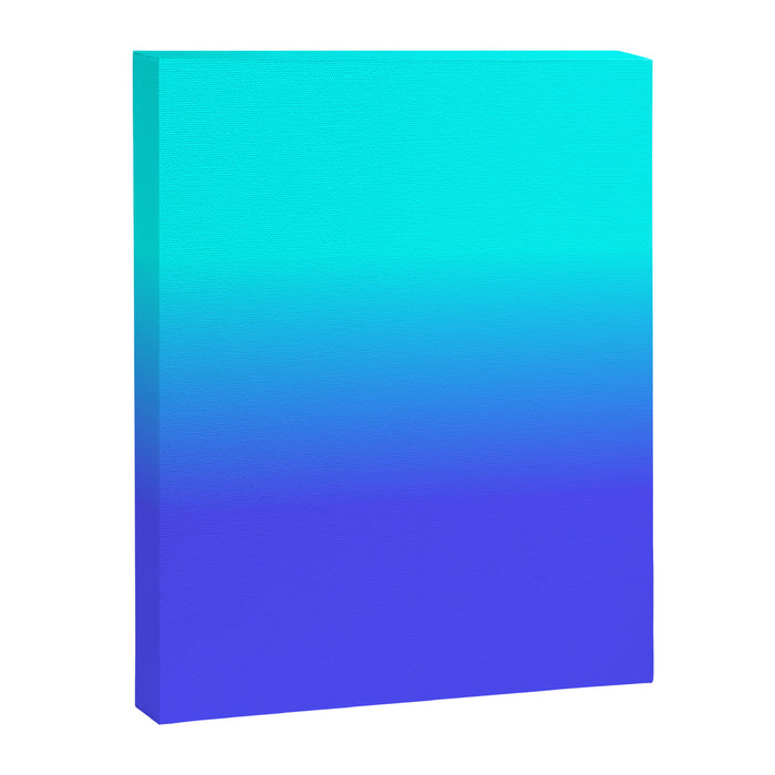 Neon Blue and Bright Neon Aqua Ombré Shade Color Fade Canvas Print Gallery Image 1