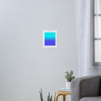 Neon Blue and Bright Neon Aqua Ombré Shade Color Fade Art Print Gallery Image 3