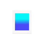 Neon Blue and Bright Neon Aqua Ombré Shade Color Fade Art Print Gallery Image 1