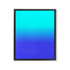 Neon Blue and Bright Neon Aqua Ombré Shade Color Fade Framed Canvas Print Gallery Image 8