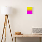 Neon Yellow and Bright Hot Pink Ombré  Shade Color Fade Canvas Print Gallery Image 2