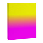 Neon Yellow and Bright Hot Pink Ombré  Shade Color Fade Canvas Print Gallery Image 8