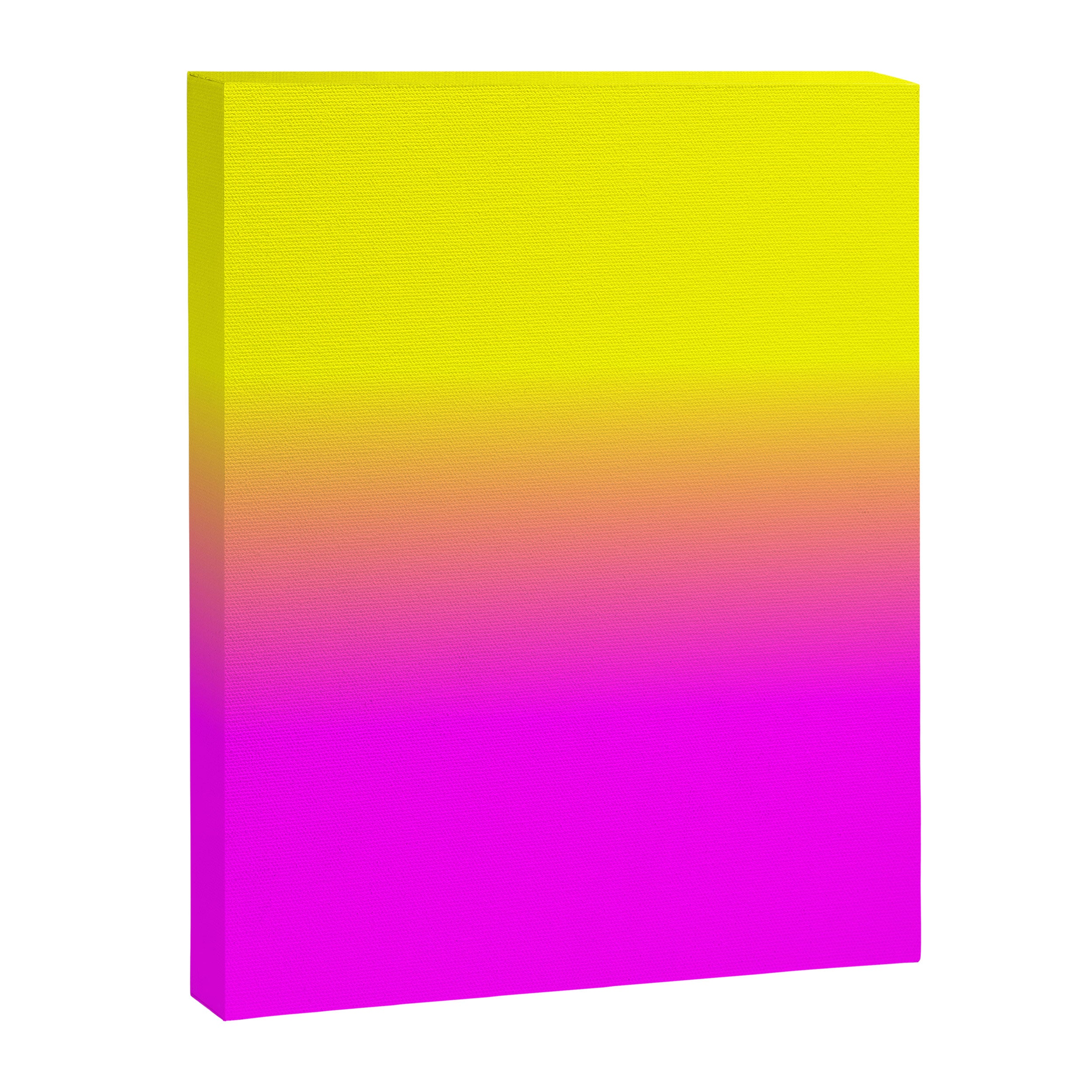 Neon Yellow and Bright Hot Pink Ombré  Shade Color Fade Canvas Print Gallery Image 8