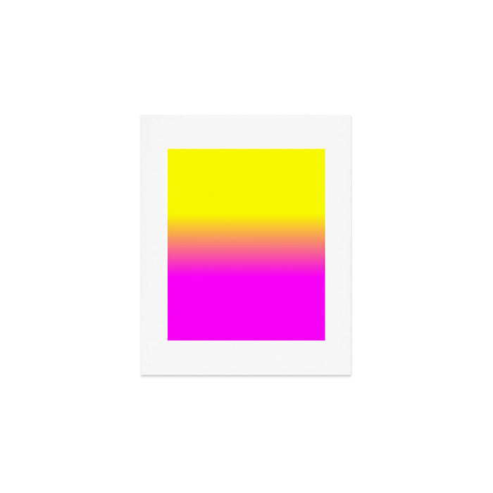 Neon Yellow and Bright Hot Pink Ombré  Shade Color Fade Art Print Gallery Image 1