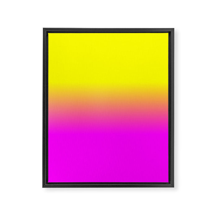 Neon Yellow and Bright Hot Pink Ombré  Shade Color Fade Framed Canvas Print Gallery Image 1